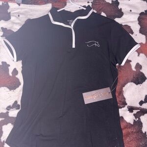 NWT Chestnut Bay Black Polo Top